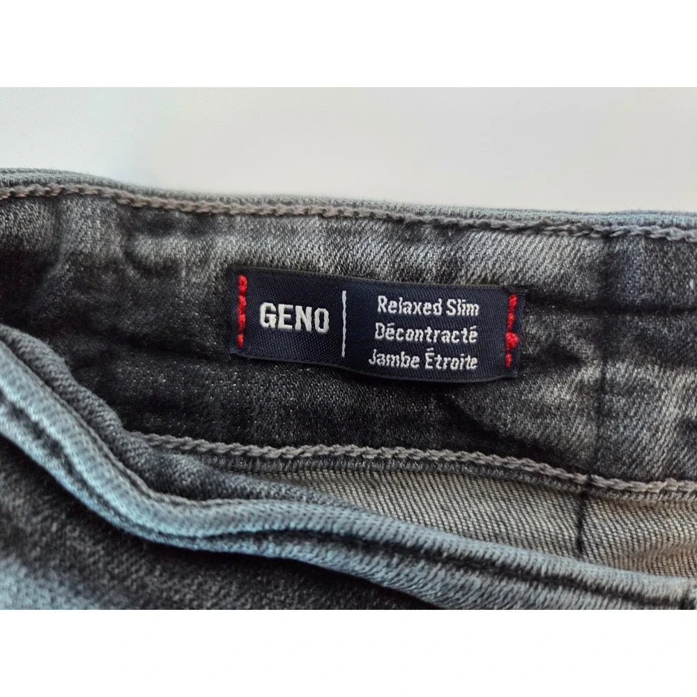 True Religion Jeans Mens 33x32 Black Distressed Relaxed Slim Stretch Pants Geno